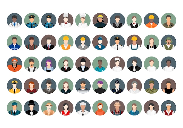 Illustration vector of various careers and professions