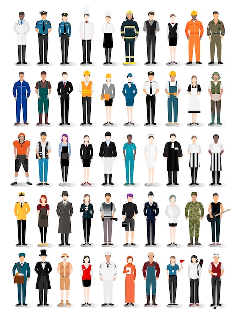 Free vector illustration vector of various careers and professions