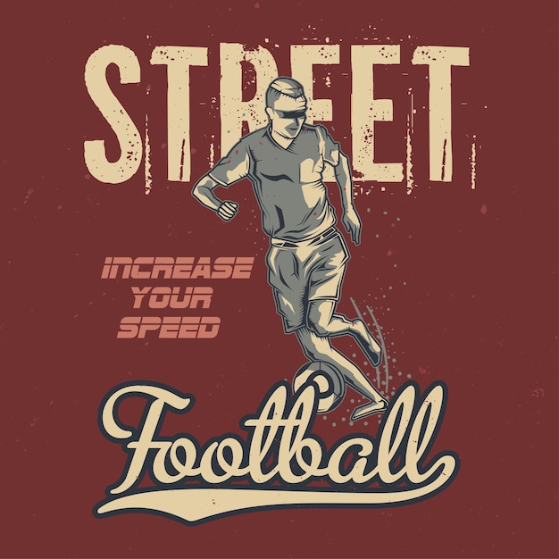 Free vector illustration of vintage football player