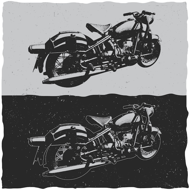 Free Vector illustration of vintage motorcycles