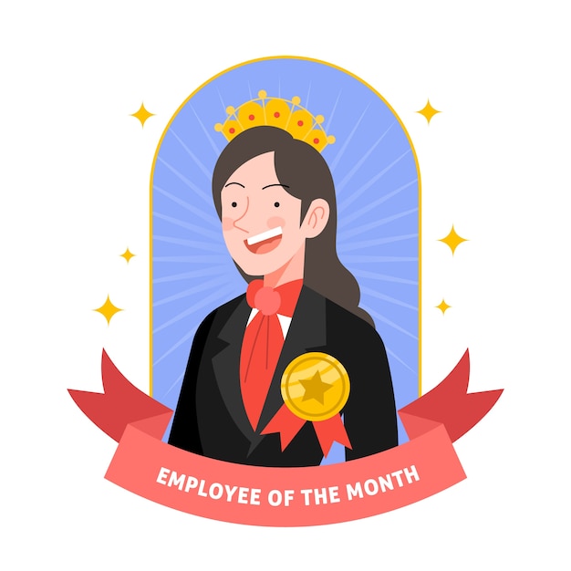 Illustration with employee of the month