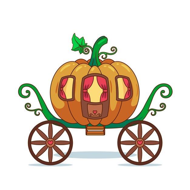 Illustration with fairytale carriage concept