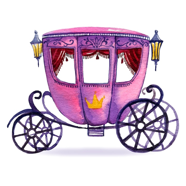 Free vector illustration with fairytale carriage design