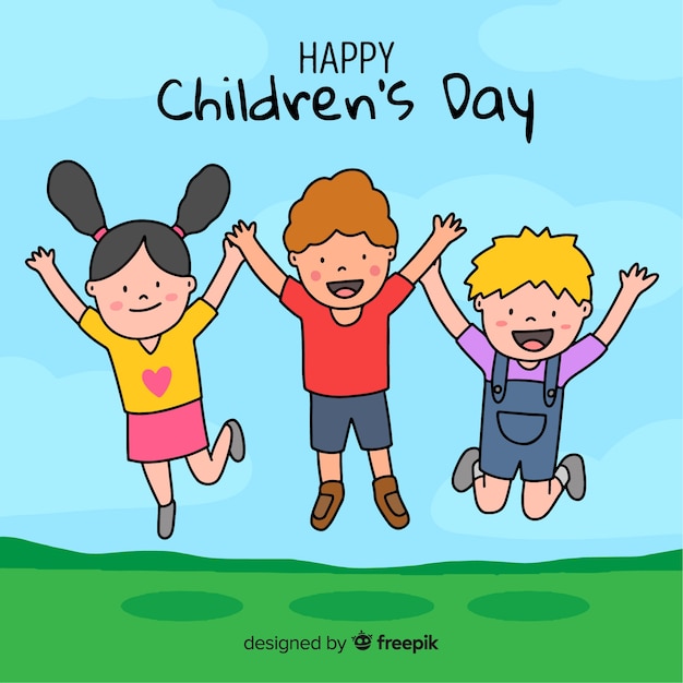 Illustration with happy children day wish