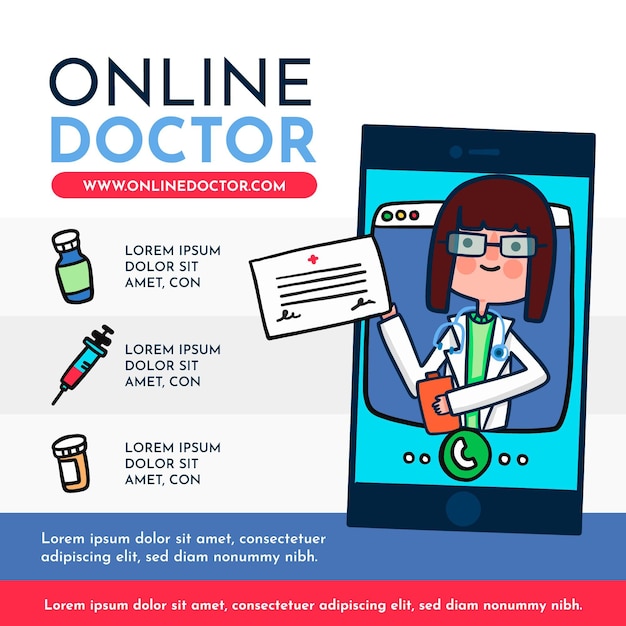 Illustration with online doctor design