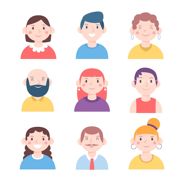 Illustration with people avatars concept