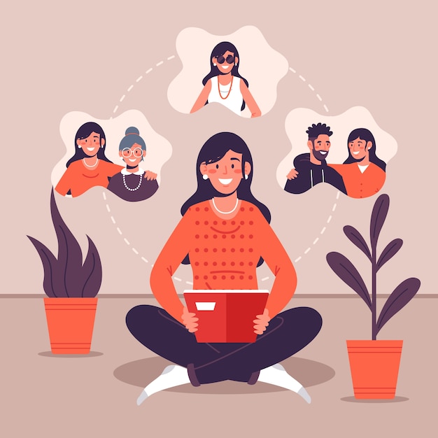 Free Vector illustration with personal memories