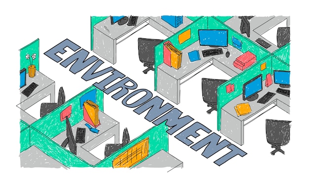 Illustration of work environment