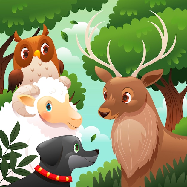 Illustration for world animal day celebration