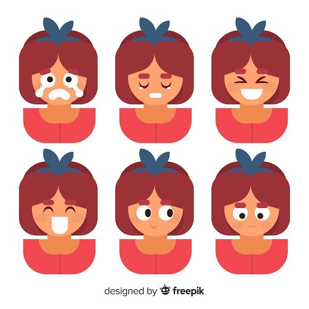 Free Vector illustration of young people with different emotions