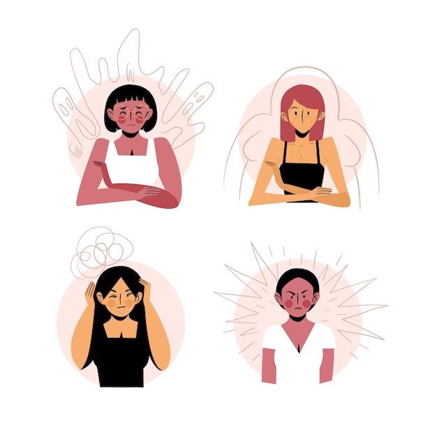 Free Vector illustrations of people with mental health problems