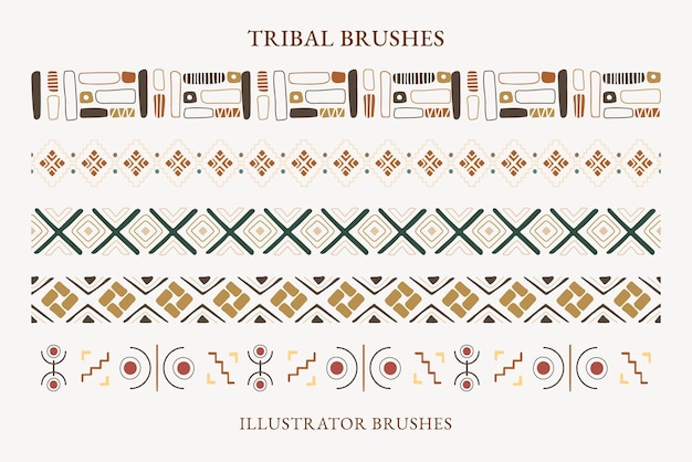 Free Vector illustrator brush, tribal pattern, vector add-on set