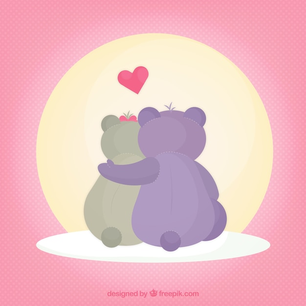 Free Vector ilustrated teddy bears in love