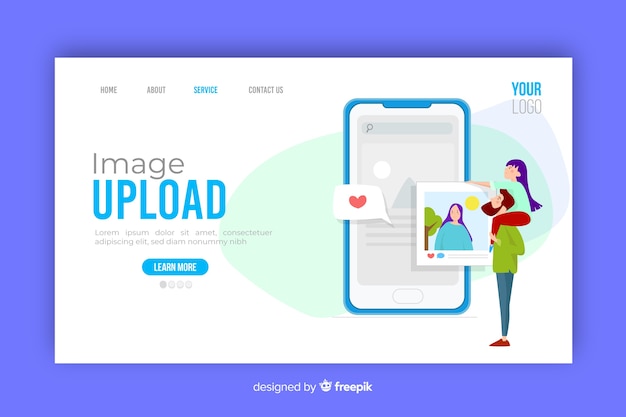 Image upload concept for landing page