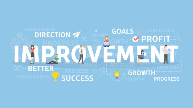 Improvement concept illustration Idea of success growth and profit