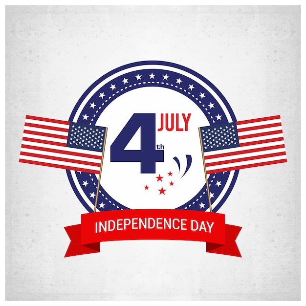 Independence day background and badge logo with us flag