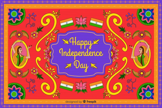 Independence day background in indian art style