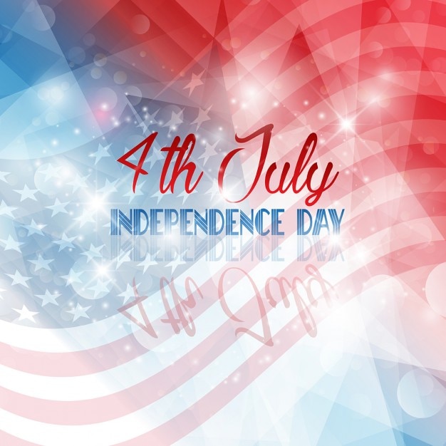 Free vector independence day background with american flag