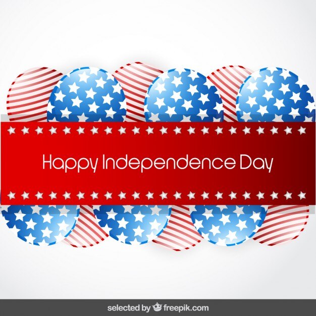 Free Vector independence day background with balloons