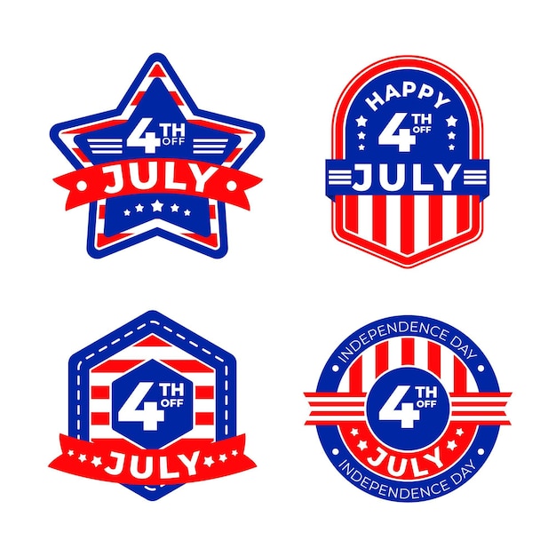 Independence day badges collection