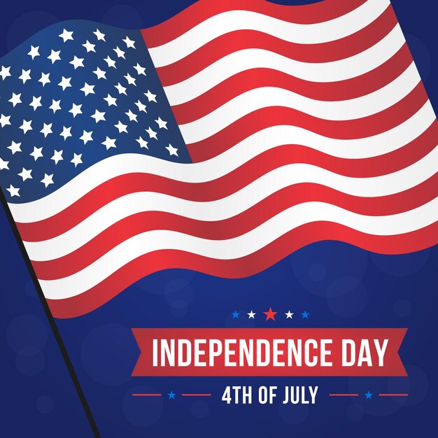 Independence day celebration flat design