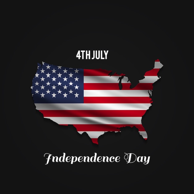 Free Vector independence day design with usa map