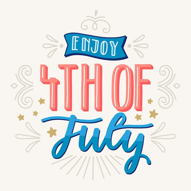 Independence day lettering theme