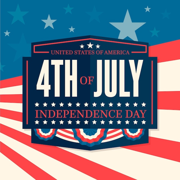 Free Vector independence day with stars