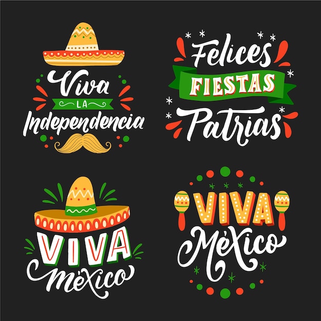 Independence of mexico lettering badges