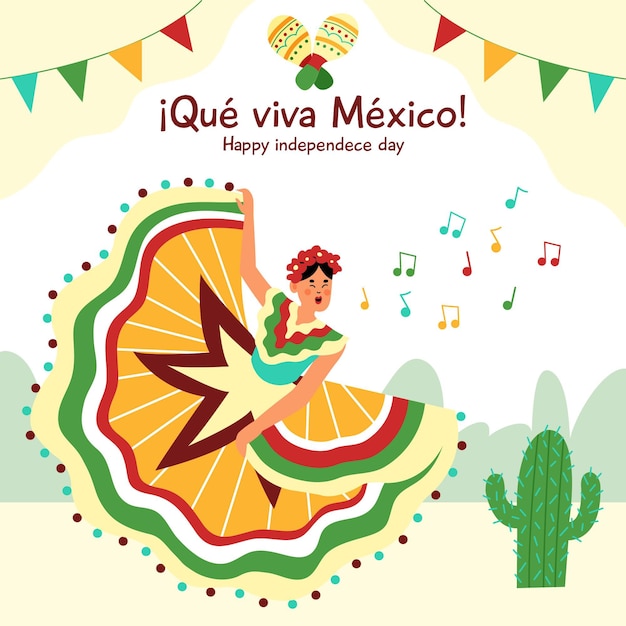 Free Vector independencia de méxico hand drawn background