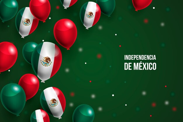 Independencia de méxico realistic background with balloons