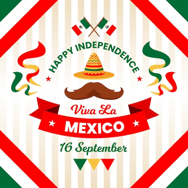 Independencia de méxico with hat and mustache