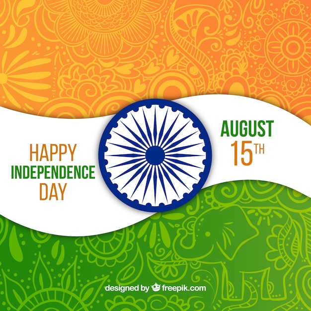 Free Vector india flag ornamental background