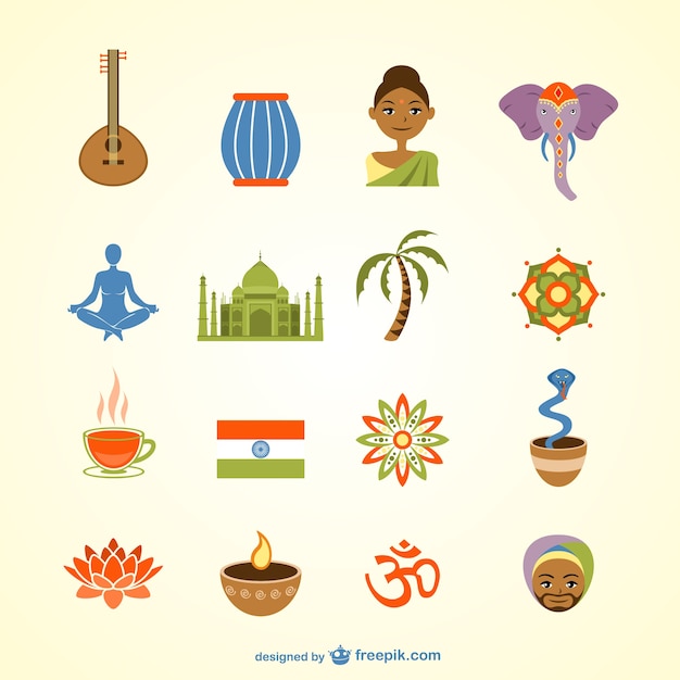 Free Vector india icons pack