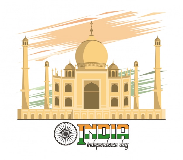 Free vector india independence day card colorful