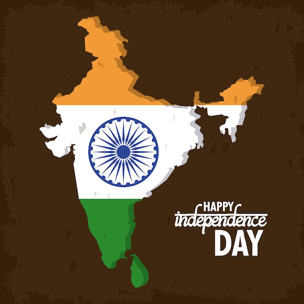 Free vector india independence day card colorful