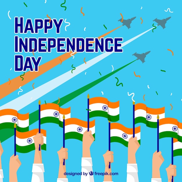 Free vector india independence day composition with flat design