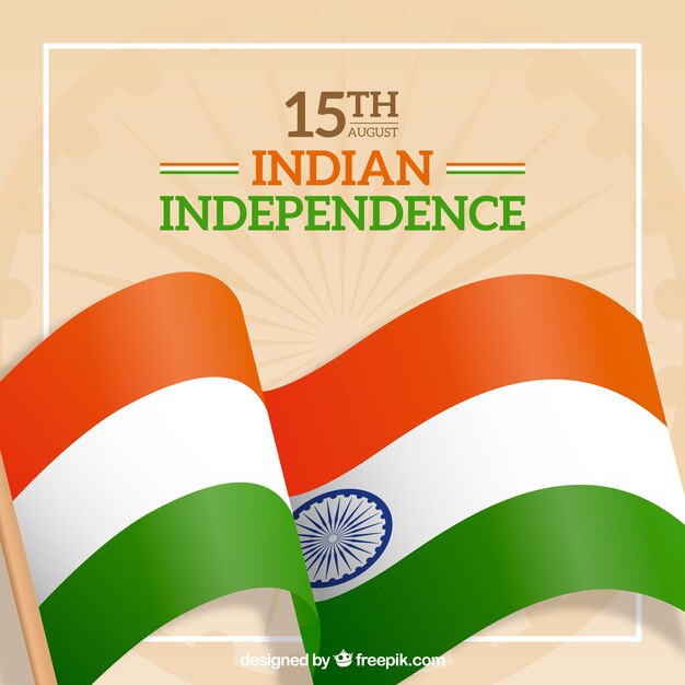 India independence day composition with realistic flag