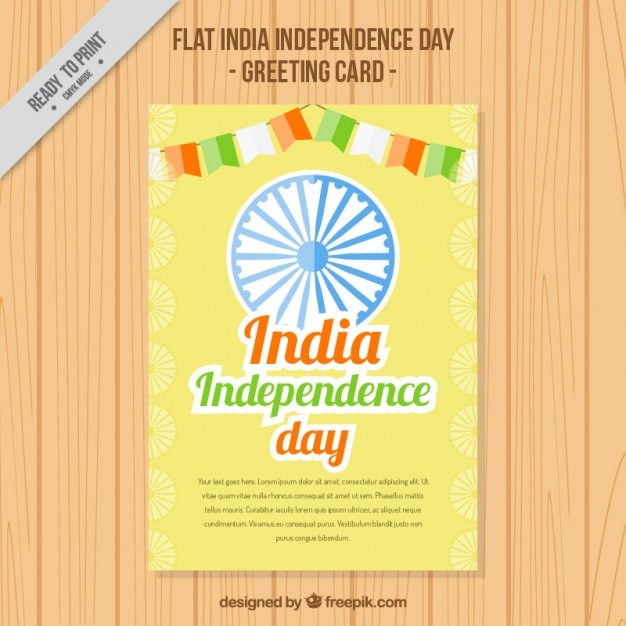 Free Vector india independence day greeting card with garlands