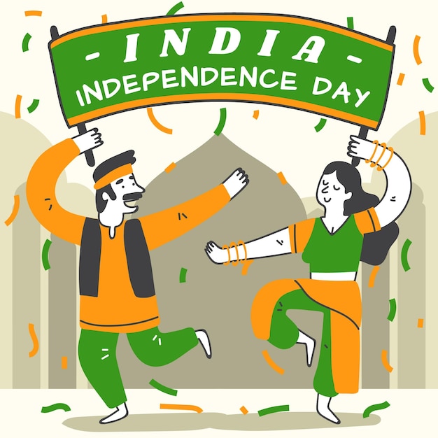 Free Vector india independence day illustration