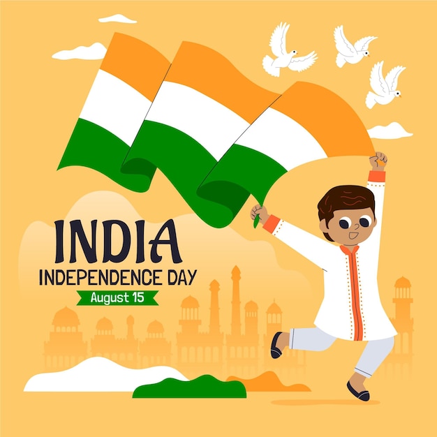 Free Vector india independence day illustration