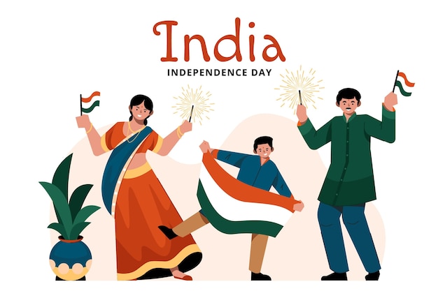 Free Vector india independence day illustration