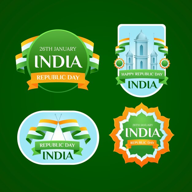 India republic day celebration badges collection