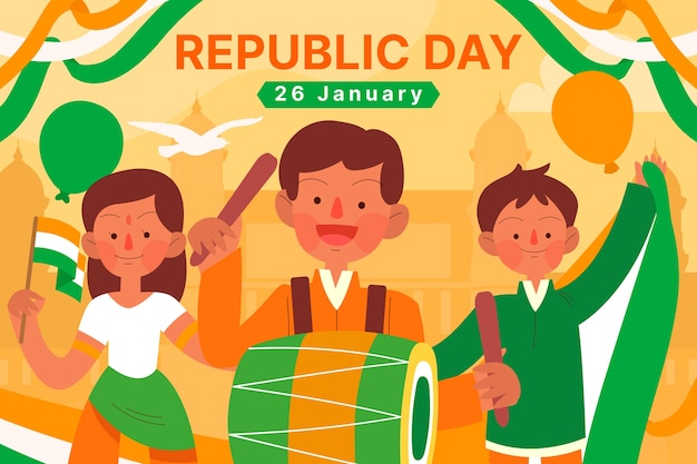 Free Vector india republic day celebration illustration