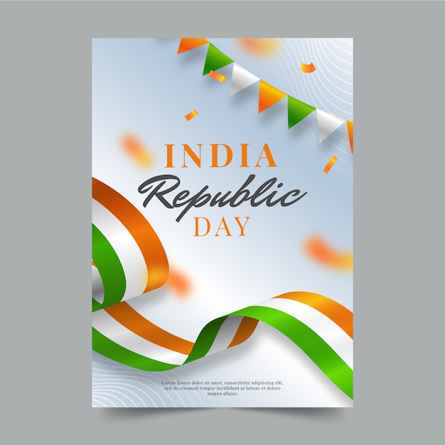 Free vector india republic day celebration vertical poster template