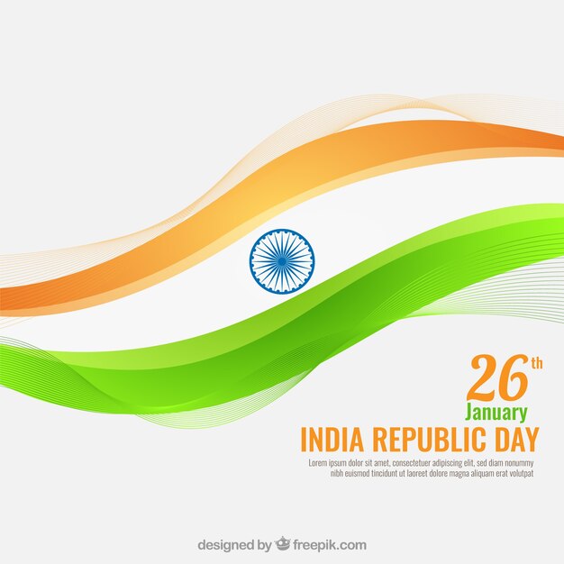 India republic day wavy background