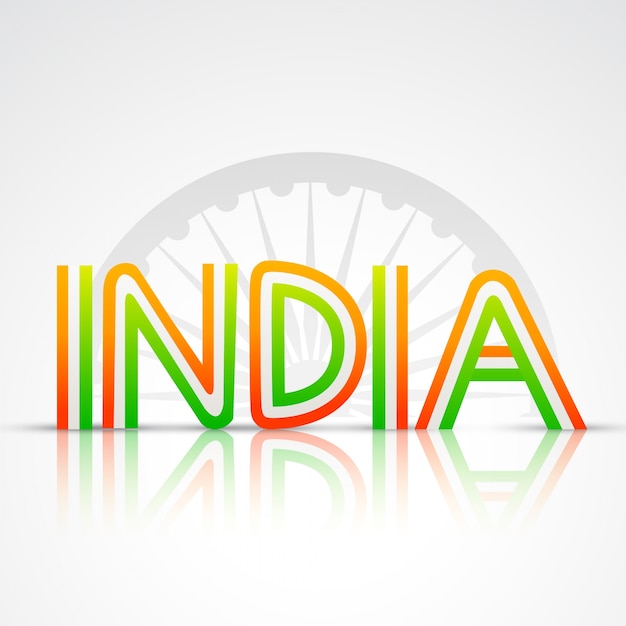 Free vector india text in flag style