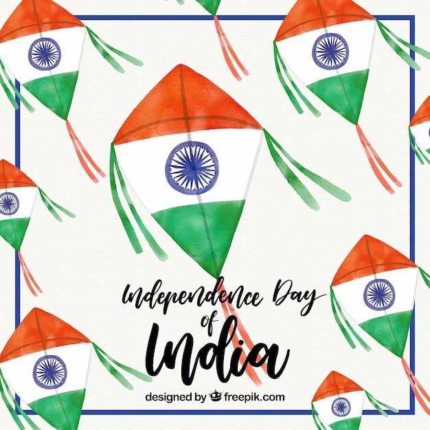 Free Vector india watercolor kite background