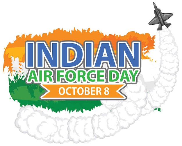 Free Vector indian air force day poster design