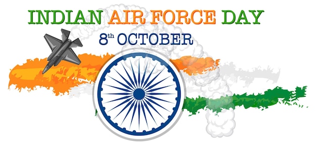 Free Vector indian air force day poster